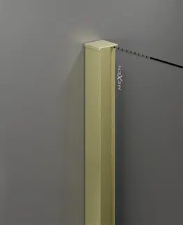 Sprchovacie kúty MEXEN/S - Velár sprchovací kút 90 x 80, transparent, zlatá kartáčovaná 871-090-080-01-55