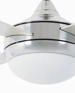 Stropné ventilátory so svetlom FARO BARCELONA Ventilátor Icaria L so svetlom hliník/sivá/javor
