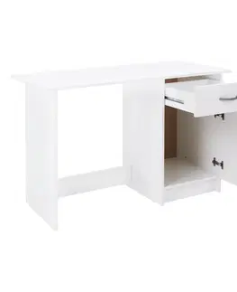 Písacie stoly Univerzálny PC stôl, biela, SIRISS