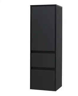 Kúpeľňový nábytok MEREO - Opto kúpeľňová skrinka vysoká 125 cm, pravé otváranie, čierna CN944P
