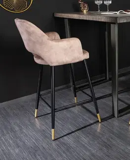 Barové stoličky LuxD Dizajnová barová stolička Laney ružový zamat