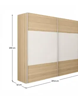 Spálňové zostavy Spálňový komplet (posteľ 160x200 cm), dub sonoma/biela, GABRIELA NEW