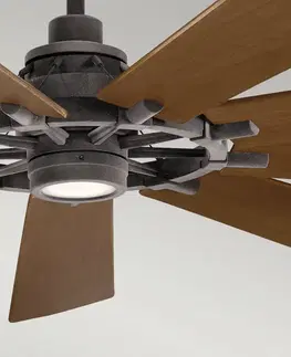 Stropné ventilátory so svetlom KICHLER LED stropný ventilátor Gentry 85 tmavý orech/biela