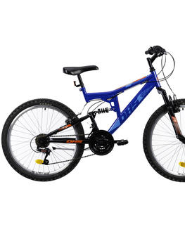 Bicykle Juniorský celoodpružený bicykel DHS 2441 24" - model 2022 blue - 16,5" (135-155 cm)