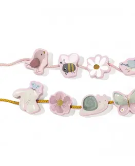 Kreatívne a výtvarné hračky LITTLE DUTCH - Navliekacie korále Kvety a motýle