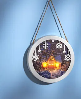 Drobné dekorácie a doplnky LED obraz "Zimná krajina"