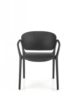 Jedálenské zostavy Stohovateľná jedálenská stolička K491 Halmar Čierna