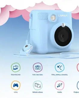 Drevené hračky LAMAX InstaKid1 detský fotoaparát, modrá