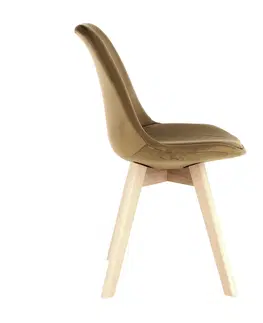 Jedálenské stoličky KONDELA Lorita jedálenská stolička hnedá (Velvet) / buk