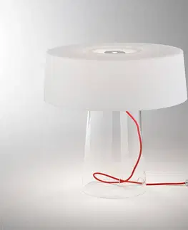 Stolové lampy Prandina Prandina Glam stolová lampa 48cm číra/biela