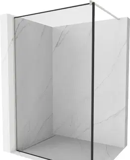 Sprchové dvere MEXEN/S - Kioto Sprchová zástena WALK-IN 120 x 200, čierny vzor 8 mm, nikel kefovaná 800-120-101-97-70