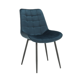 Jedálenské stoličky KONDELA Sarin jedálenská stolička modrá / čierna