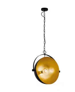 Závesné svietidlá EGLO Závesná lampa Covaleda z ocele, čierna/zlatá