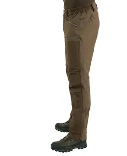 mikiny Poľovnícke nohavice Renfort 500 vystužené hnedé do suchého počasia