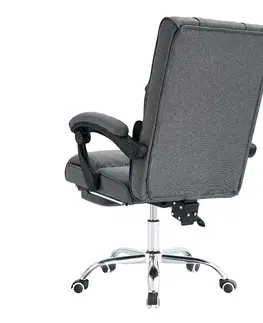 Kancelárske kreslá Kancelárske kreslo s výsuvnou podnožou, sivá/chróm, WALDOR