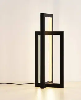 Stolové lampy Lucande Lucande Hylda stolná LED v čiernej farbe