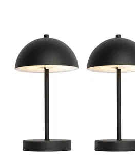 Stolove lampy Set van 2 buiten tafellampen zwart oplaadbaar 3-staps dimbaar - Keira