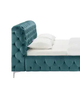 Postele LuxD Dizajnová posteľ Rococo 180 x 200 cm modrý zamat