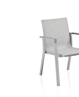 Stoličky Rasmus záhradná jedálenská stolička svetlo sivá