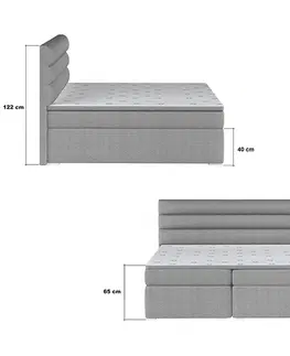 Postele NABBI Spezia 180 čalúnená manželská posteľ s úložným priestorom sivá