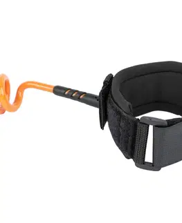 bodyboard Leash na bodyboard 500 2v1 na zápästie aj biceps oranžový, plug v balení.