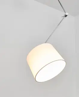 Závesné svietidlá Lucande Textilná závesná lampa Jolla s konzolou