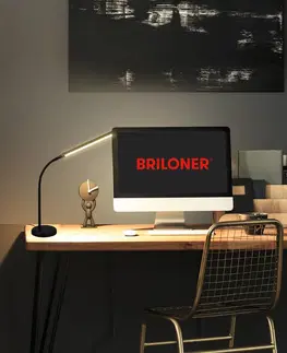 Stolové lampy na písací stôl Briloner Stolová LED lampa 7472 dotykový stmievač, čierna