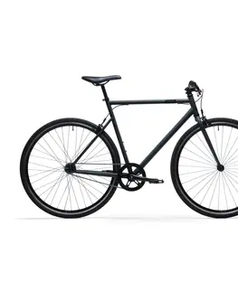 cyklistick Mestský bicykel Single Speed 500 sivý karbónový
