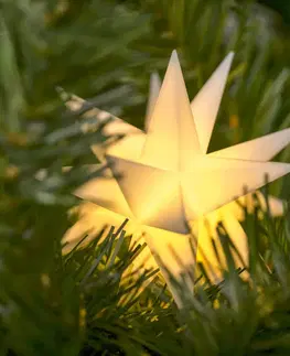 Vianočné svetelné hviezdy STERNTALER LED hviezda exteriér batéria 18-cípa Ø 12 cm biela