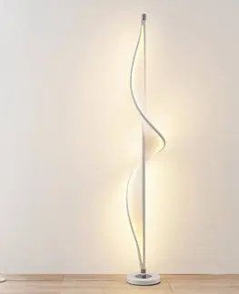 Stojacie lampy Lucande Lucande Edano stojaca LED v zakrivenom tvare