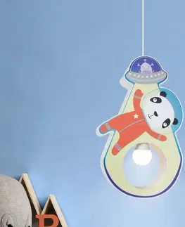 Závesné svietidlá Elobra Závesná lampa Little Astronauts Panda