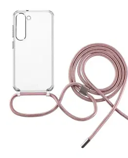 Puzdrá na mobilné telefóny FIXED Pure Neck so šnúrkou na krk pre Samsung Galaxy A54 5G, ružová FIXPUN-1085-PI