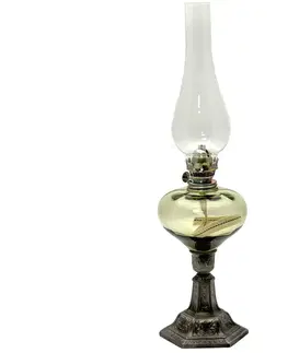 Lampy Floriánova huť Petrolejová lampa KRASOMÍRA 42 cm lesná zelená 