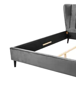 Postele LuxD Dizajnová posteľ Violetta 160 x 200 cm tmavosivý zamat