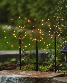 Solárne dekoračné osvetlenie STAR TRADING LED solárna lampa Firework, sada s tyčou do zeme