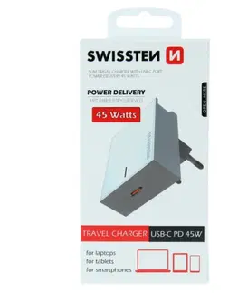 Nabíjačky pre mobilné telefóny Rýchlonabíjačka Swissten Power Delivery 3.0 pre Apple s USB-C, 45W, biela 22050400