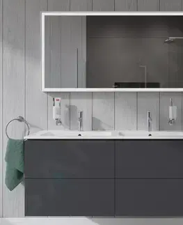 Kúpeľňa DURAVIT - ME by Starck Dvojumývadlo nábytkové, 1300x490 mm, s prepadom, s 2 otvormi na batérie, WonderGliss, biela 23361300001
