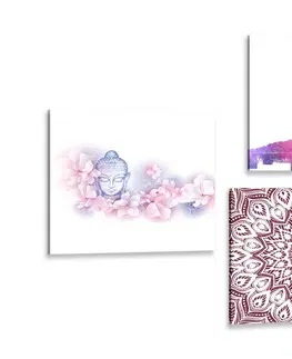 Zostavy obrazov Set obrazov Feng Shui v ružovom prevedení