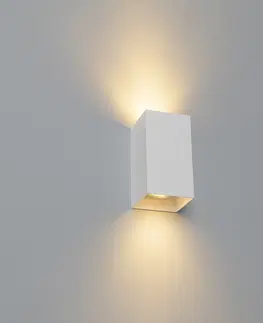 Nastenne lampy Dizajnové nástenné svietidlo biely štvorec - Sabbir