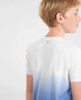 nohavice Detské bezšvové ekologické bežecké tričko Skincare bielo-modré