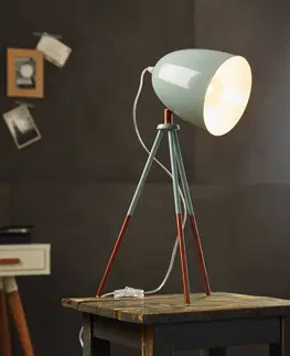 Stolové lampy EGLO Stolná retro lampa Dundee v mätovo-zelenej