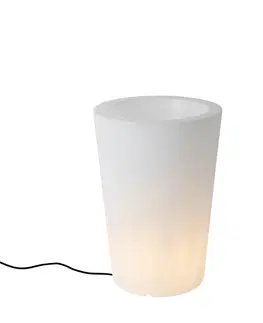 Vonkajsie osvetlenie Vonkajšia stojaca lampa biela 60 cm kvetináč IP44 - Verano