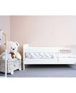 Detské postieľky, cestovné postieľky New Baby Detská posteľ so zábranou Erik biela, 140 x 70 cm