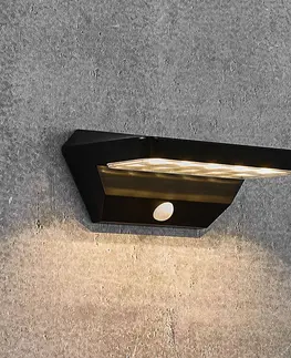 Solarné lampy na stenu Nordlux Solárne nástenné LED svetlo Agena, detektor pohybu