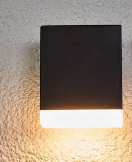 Vonkajšie nástenné svietidlá Lindby Moderné vonkajšie nástenné LED svetlo Aya čierne