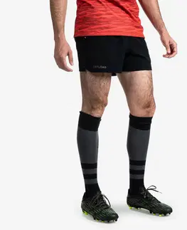 nohavice Pánske šortky na rugby R500 čierne