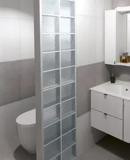 Kúpeľňový nábytok SAPHO - PULSE galérka s LED osvetlením 2x3W, 75x80x17cm, ľavá, biela/antracit PU077-3034