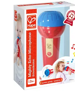 Detské hudobné hračky a nástroje Hape Detský mikrofón Mighty Echo, 21,8 x 8 cm