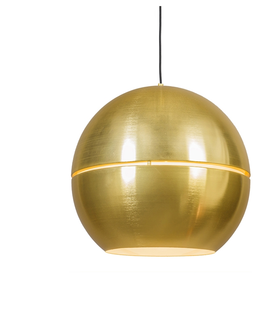 Zavesne lampy Závesná lampa v štýle art deco zlatá 50 cm - plátok