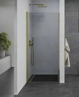 Sprchovacie kúty MEXEN - Pretória sprchové dvere krídlové 100 cm, transparent, zlaté 852-100-000-50-00